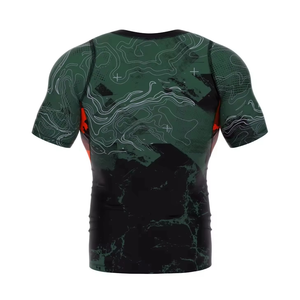 OEM Design Compression MMA BJJ Rash Guard Custom Heat-Transfer <b>Printed</b> Breathable Anti-UV Full Sleeve Spandex/Polyester Mens - Product Image 4