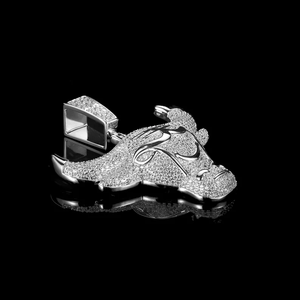 Hip Hop Bull Pendentif Collier Rhodium Plaqué Argent Sterling Glacé Moissanite Pierres Tête D'animal Conception Élégant Cadeau De Fête pour - Product Image 3