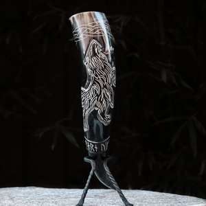 African Cow <b>Horn</b> Natural Viking <b>Drinking</b> <b>Horn</b> Natural Design and Natural Color with Food Safe Coating and Well Furnished - Product Image 1