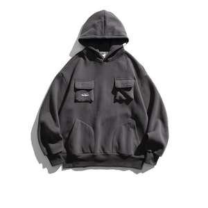 Ensemble sweat-shirt à capuche personnalisé Streetwear unisexe sweats à capuche en coton à impression bouffante sweats à capuche pour hommes - Product Image 6