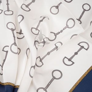 Designer Luxury Satin <b>Scarf</b> for Women 100% Satin Silk Hijab <b>Large</b> Square Designer Digital Printed Logo Square Style OEM - Product Image 5