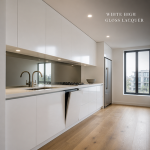 Producto # 014 - Armario <span class=keywords><strong>de</strong></span> <span class=keywords><strong>Cocina</strong></span> Moderno con Puerta Recta, Acabado <span class=keywords><strong>en</strong></span> Laca Blanca <span class=keywords><strong>de</strong></span> Alto Brillo, para Apartamento, Venta al Por Mayor - Product Image 3