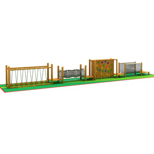 Cadre en bois de sport Aire de jeux pour enfants Escalade Guerrier Ninja Ensemble d'obstacles en bois Jardin Cour Équipement pour enfants - Product Image 2