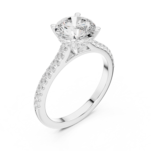 Rush Swift jewels Bague en diamant CZ en or 14 carats avec design à trois rangées et étincelle - Product Image 2