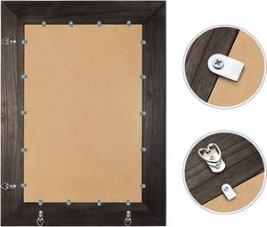 Espejo de pared de madera rústica para baño Espejo con marco de madera de 24 "x 32" Espejo de tocador de baño de estilo de granja Vertical o - Product Image 3