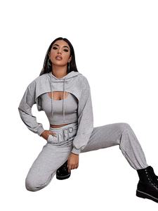 Custom Logo Ladies Long Sleeve Loose Track <b>Jacket</b> with Pockets New Casual Sports Zipper <b>Suit</b> for Winter Season - Product Image 3