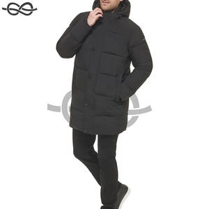 Manteau d'hiver décontracté pour hommes longue veste bouffante extensible col montant résistant à l'eau léger chaud Design élégant capuche réglable - Product Image 5