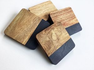 Sous-verres de haute qualité napperons sous-verres en résine époxy tampons isolants napperons en bois et résine époxy de haute qualité napperons de thé - Product Image 4