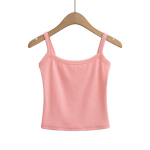 Débardeurs de sport décontractés pour femmes, en gros, couleur unie personnalisée, bretelles spaghetti, tissage respirant, séchage rapide, écologique - Product Image 2