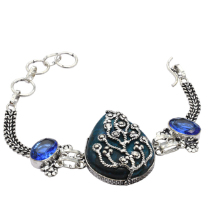 Pulsera gruesa de moda para mujer con cristal natural tanzanita y piedras preciosas de labradorita brazaletes de joyería de latón de cobre surtidos - Product Image 2