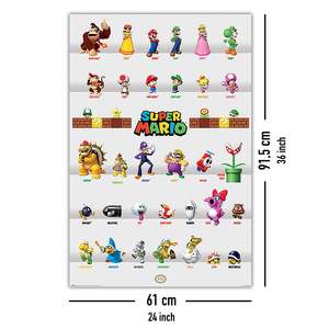 Nintendo Modern Style Super Mario Character Parade <b>Poster</b> for Wall Decor - Product Image 4