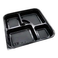 Emballage alimentaire pour déjeuner en plastique avec étiquette personnalisée Conteneur à emporter Boîte à bento à 5 sections