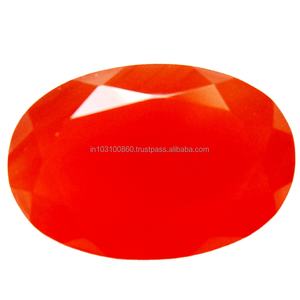 Pierre précieuse de cornaline de qualité 3A, de forme ovale facettée, de couleur orange, en vrac, prix de gros, pour la fabrication de bijoux, provenant d'un fournisseur - Product Image 1