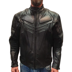 Men's Racing Pure Black Cowhide Leather Motorbike Jacket CE Armoured Protections Rider Genuine Leather Motorcycle Jacket For Men - Product Image 4