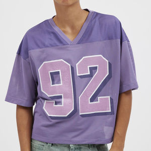 T-shirt Streetwear 100% coton personnalisé de football pour hommes, maillot court de football américain avec impression graphique Boxy - Product Image 1