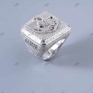 Personnalisé VVS Moissanite Diamant G.O.A.T. Bague Hip Hop Design avec TMW et certificat de fabrication de lettres personnalisées inclus - Product Image 6