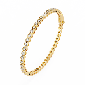 Fabulous 18K <b>Gold</b> Lab Grown Diamond Bracelet & <b>Bangle</b> - Product Image 3