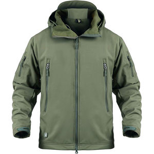 Chaquetas de invierno tácticas Softshell personalizadas para hombre, sudaderas con capucha impermeables con cremallera, abrigos de lana para senderismo y ropa de abrigo informal - Product Image 1
