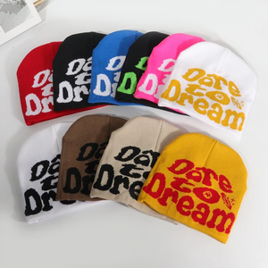 OEM logotipo personalizado Reversible Skully Beanie Hat MOQ bajo All-Over Print Jacquard tejido gorros gráficos - Product Image 2