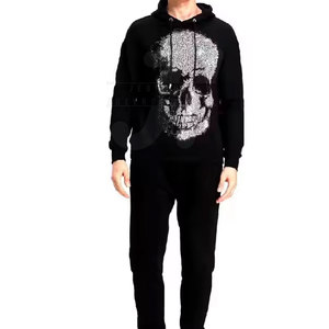 Suministro directo de fábrica Venta en línea Hombres Casual Patrón sólido Diamantes de imitación Sudaderas con capucha Invierno Diseño de servicio OEM - Product Image 3