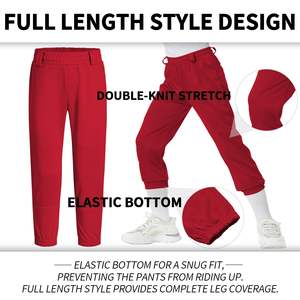High Quality Custom Baseball Trousers for Men Sports Uniform Pants Breathable Stretch Athletic Softball Joggers with Pockets - Product Image 2