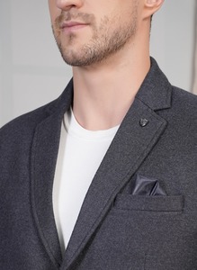 เสื้อสูทสีเทาหินนกยูงสำหรับบุรุษหรูหราสำหรับงานเลี้ยงพิธีการ - Product Image 2
