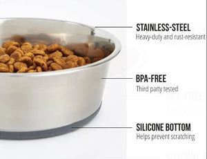 Suministros para mascotas, cuencos y comederos ecológicos de acero inoxidable para mascotas, capacidad de 500ml, calidad, comida para perros y gatos, cuenco de agua, Petware - Product Image 2