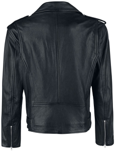 Gatsby สีดำผู้ชายแจ็คเก็ตนักขี่จักรยานหนังแท้ปรับแต่งได้พร้อมซิป aniline หนังแกะแท้สไตล์ฤดูหนาว - Product Image 2