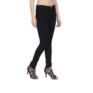 Jeans de Mezclilla Ajustados de Color Sólido y Transpirables para Mujer, Cintura Media, Suaves y Casuales - Product Image 2