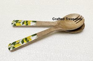 ชุดเซิฟเวอร์สลัดงานทำด้วยมือและไม้เคลือบเครื่องครัวอุปกรณ์รับประทานอาหารดีไซน์ล่าสุด - Product Image 6