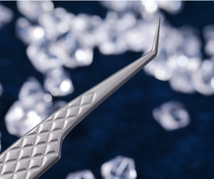 Pinzas para extensiones de pestañas con agarre de diamante, pinzas para pestañas con logotipo personalizado, pinzas de alta calidad con embalaje personalizado - Product Image 2