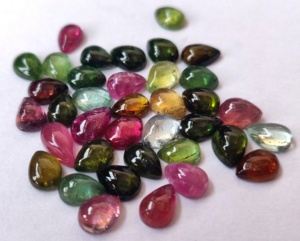Tourmaline multicolore naturelle poire 3x5mm Cabochon de qualité supérieure-Tourmaline multicolore en vrac - Product Image 6