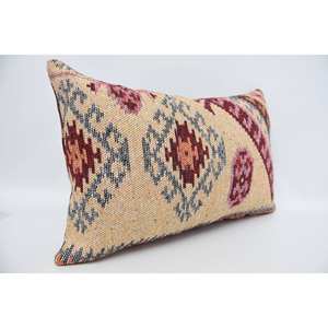 Almohada de lana naranja de estilo tradicional con estampado geométrico de 16x24 pulgadas con estampados cuadrados florales vintage estilo de lujo para uso en sofá - Product Image 3