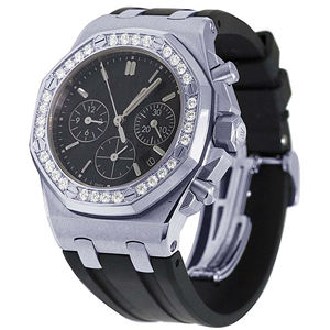 Montre vintage en quartz moissanite glacée avec cadran en verre et boîtier en acier inoxydable - Product Image 1