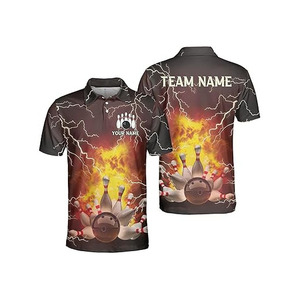 Best Selling Unisex <b>Bowling</b> Jersey Compression T-<b>Shirt</b> Reversible Printed High Quality Gym Wear Fitness Sportswear - Product Image 4