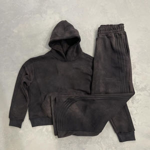 Streetwear personnalisé survêtement soleil délavé rayé pull à capuche et pantalon de survêtement ensemble de jogging survêtement pour hommes - Product Image 1