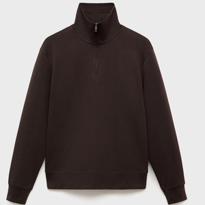 Sweat-shirt à capuche mi-zippé pour homme de haute qualité, 100% coton, hiver, logo personnalisé, molleton lourd - Product Image 4