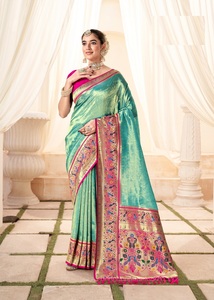 ผ้าไหมฝ้ายสวยงามพร้อมทอผ้าและแนวคิดอันเป็นเอกลักษณ์สําหรับการขายส่าหรีออนไลน์ - Product Image 5