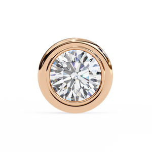 Pendientes de tuerca con diamante cultivado en laboratorio, diseño único con engaste de bisel en oro rosa chapado en oro de 18K, modernos, de oro de 14K con perla como piedra principal - Product Image 4