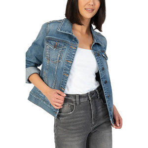 Chaqueta de Mezclilla de Color Sólido al Mejor Precio, Servicio OEM, Cómoda y Transpirable, Chaqueta de Mezclilla para Mujer en Venta en Línea - Product Image 4