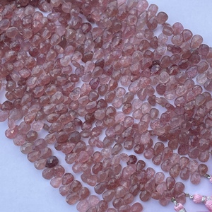 6mm 8mm 10mm Naturel Rose Rouge Fraise Quartz Poire Forme À Facettes Briolette Perles De Fabricant En Ligne Inde Alibaba 2025 - Product Image 4