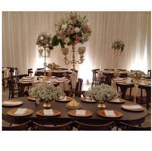 Hot & Attractive Handmade 5-Arm Gold Wedding Candelabra Square New <b>Candle</b> Stand with Latest Design for Party Event Decoration - Product Image 1