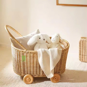 Wagon en rotin de haute qualité pour enfants Trendy Rotin Kids Toys Eco Friendly Wagon de poupée en osier OEM accepté de l'usine du Vietnam - Product Image 5