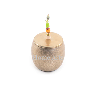 Serveur de noix en aluminium couleur argent avec bouton design Récipient de service à dessert de forme ronde de qualité supérieure - Product Image 4