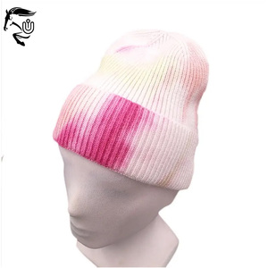 Gorros Skull Ribbed Ski Fisherman Knitted Docker Hat Pakistán Tie Dye Beanie Sombreros Custom Unisex Winter Tie Dye Brimless - Product Image 6