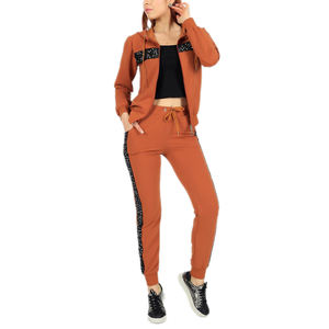 Conjuntos de ropa deportiva sólida informal con capucha para mujer, chándal ligero transpirable de alta calidad personalizado - Product Image 1