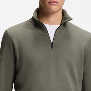 Sweat-shirt pour homme en matière respirante et confortable avec logo personnalisé, manches longues, col zippé, design à prix avantageux - Product Image 2