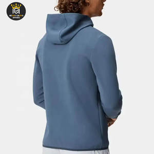 เสื้อฮู้ดซิปครึ่งตัวของผู้ชายเสื้อฮู้ดแบบมีซิปครึ่งสีล้วนสำหรับผู้ชายดีไซน์ดีที่สุด - Product Image 4