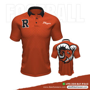 Camisetas Polo de fútbol americano de alto rendimiento Ropa de equipo transpirable Tops de entrenamiento de secado rápido para hombres - Product Image 2