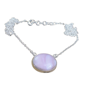 Chaîne Collier De Mode Rose Opale 925 Sterling Silver Bijoux Faits À La Main Octobre Pierre De Naissance Pierre Naturelle Cadeau Pour Noël - Product Image 1